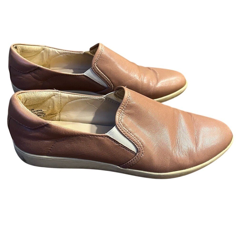 Nine West Flats Lildevil Leather Fashion Sneaker Loafers Tan Brown Women 7